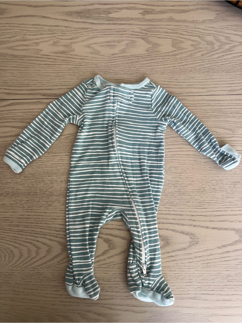 cloud island blue and White Striped Footed One-Piece